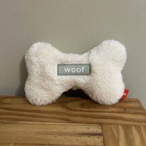 Hema Bone Dog Toy Woof Squeaky Furry Fuzzy 7"